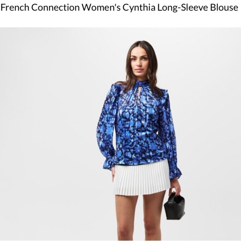 French Connection Blue Long-Sleeve Blouse